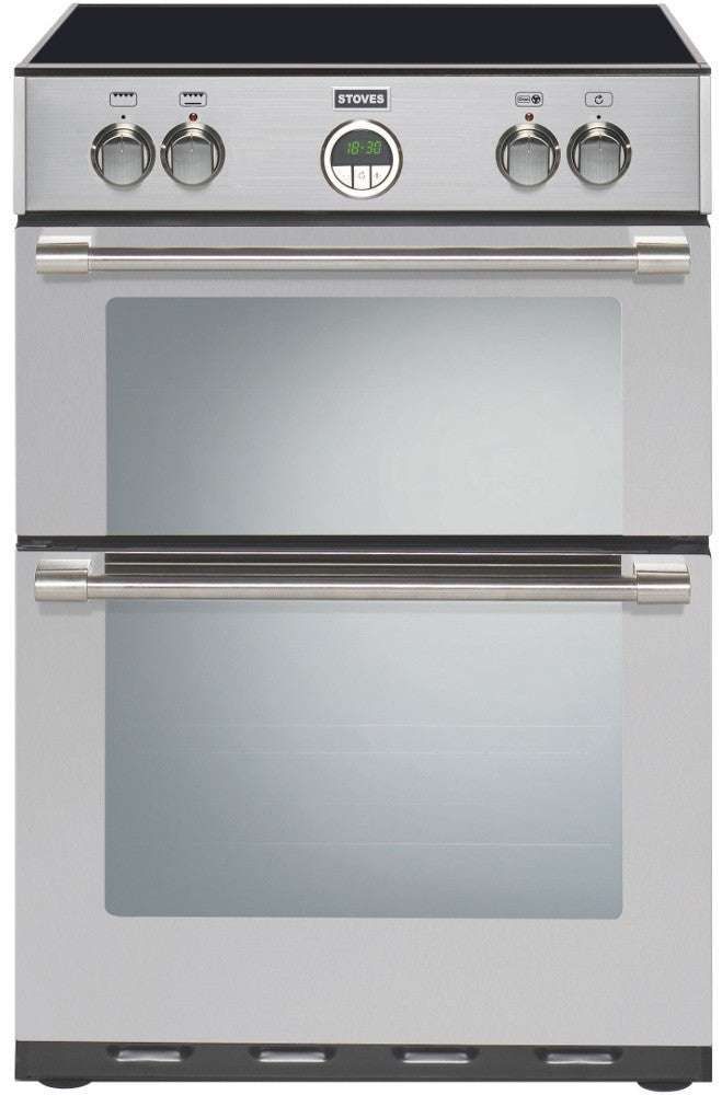 Stoves Sterling 600MFTi Electric Induction Hob Double Oven Cooker 600mm Wide Stainless Steel - Moores Appliances Ltd.