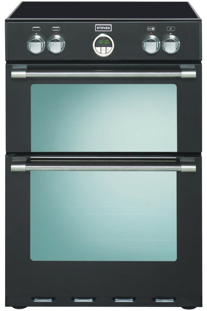 Stoves Sterling 600MFTi Electric Induction Hob Double Oven Cooker 600mm Wide Black - Moores Appliances Ltd.