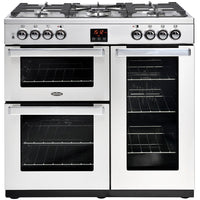 Belling Cookcentre Professional 90DFT 90cm Dual Fuel Range Cooker - Stainless Steel