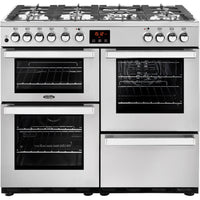 Belling Cookcentre Professional 100DFT 100cm Dual Fuel Range Cooker - Stainless Steel