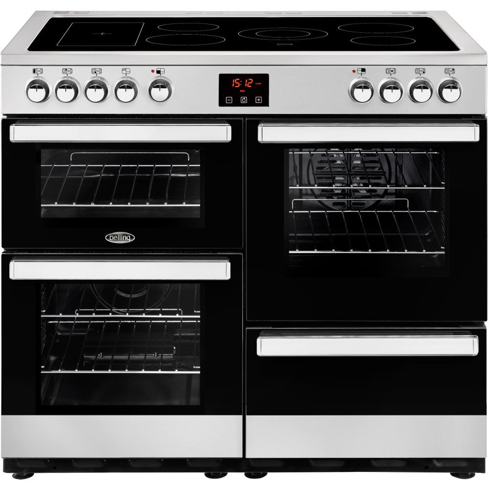 Belling Cookcentre 100E Electric Ceramic Hob Range Cooker Stainless Steel - Moores Appliances Ltd.