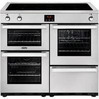 Belling Cookcentre Professional 100Ei 100cm Electric Range Cooker with Induction Hob - Stainless Steel