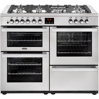 Belling Cookcentre Professional 110DFT 110cm Dual Fuel Range Cooker - Stainless Steel