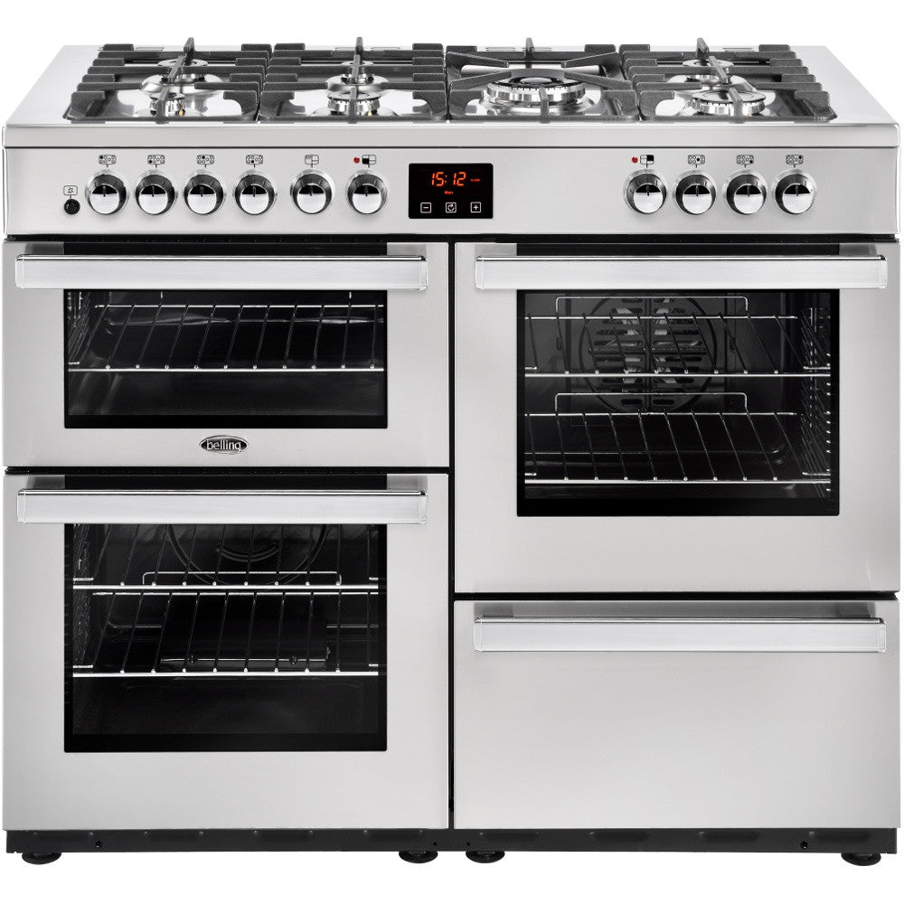 Belling Cookcentre 110DF Professional Dual Fuel Range Cooker Stainless Steel - Moores Appliances Ltd.