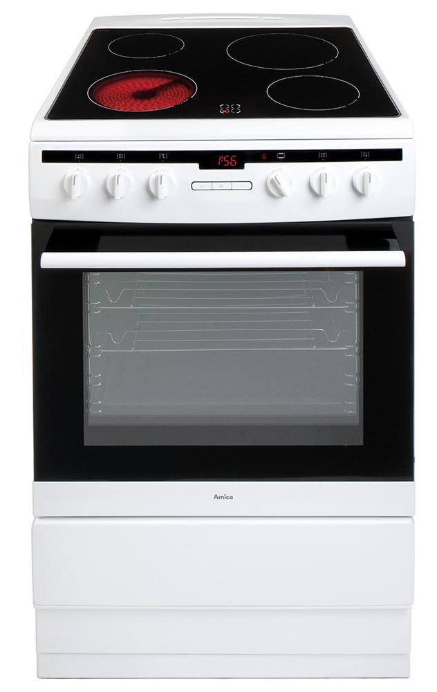 Amica 608CE2TAW 60cm Electric Cooker with Ceramic Hob - White