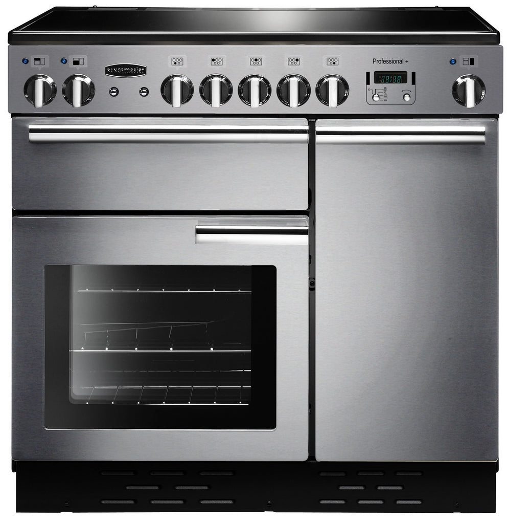Rangemaster Professional Plus PROP90EISS/C 90cm Electric Range Cooker with Induction Hob - Stainless Steel/Chrome Trim