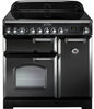 Rangemaster Classic Deluxe CDL90EIBL/C 90cm Electric Range Cooker with Induction Hob - Black/Chrome Trim