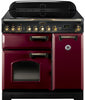 Rangemaster Classic Deluxe CDL90EICY/B 90cm Electric Range Cooker with Induction Hob - Cranberry/Brass Trim