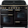 Rangemaster Classic Deluxe CDL110EIBL/B 110cm Electric Range Cooker with Induction Hob - Black/Brass Trim