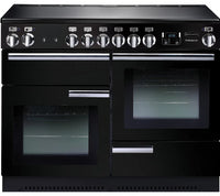 Rangemaster Professional Plus PROP110EIGB/C 110cm Electric Range Cooker with Induction Hob - Black/Chrome Trim