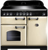 Rangemaster Classic Deluxe CDL100EICR/C 100cm Electric Range Cooker with Induction Hob - Cream/Chrome Trim