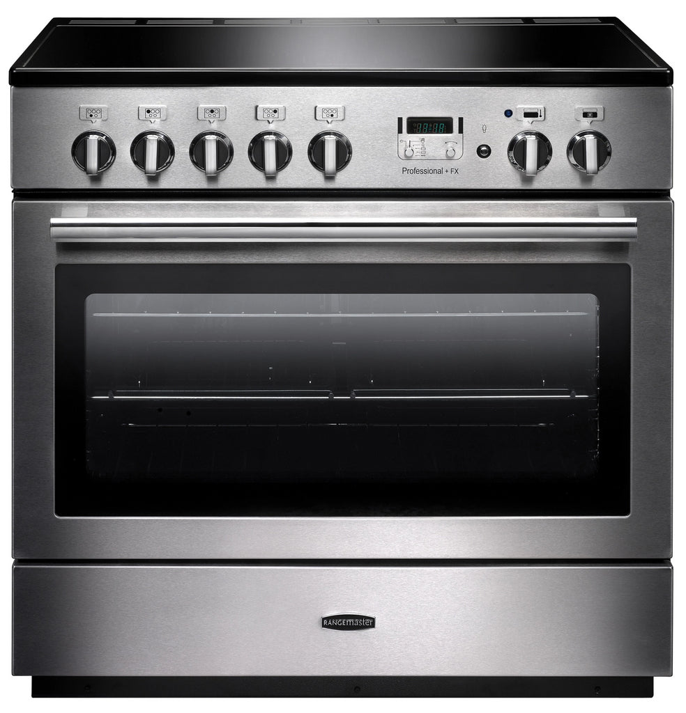 Rangemaster Professional Plus FX PROP90FXEISS/C 90cm Electric Range Cooker with Induction Hob - Stainless Steel/Chrome Trim