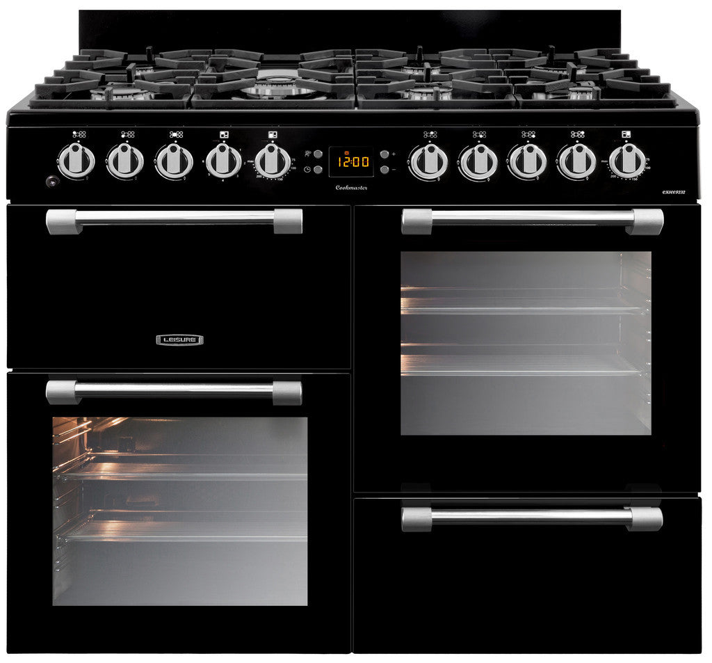 Leisure Cookmaster 100 Dual Fuel Range Cooker Black - Moores Appliances Ltd.