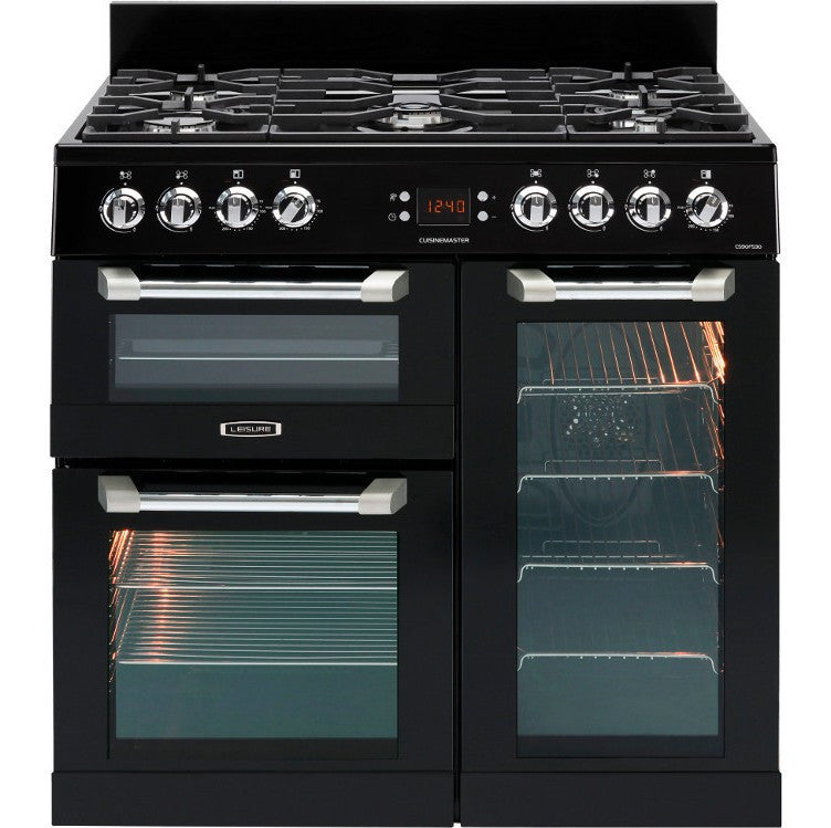 Leisure Cuisinemaster 90 Dual Fuel Range Cooker Black - Moores Appliances Ltd.