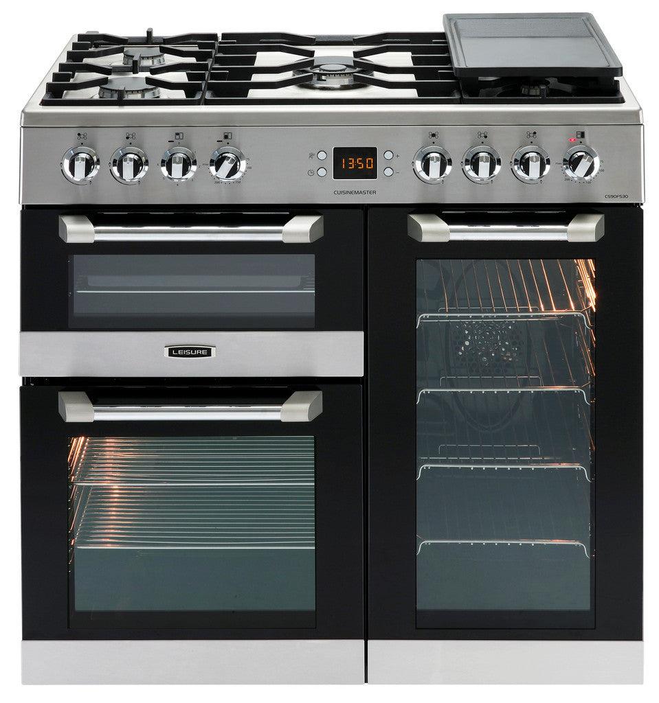 Leisure Cuisinemaster 90 Dual Fuel Range Cooker Stainless Steel - Moores Appliances Ltd.