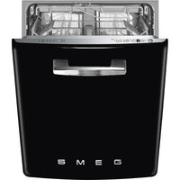 Smeg DIFABBL 50's style 60cm Fully Integrated Standard Dishwasher - Black- B Rated