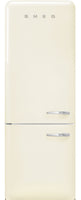 Smeg 50's Style Left Hand Hinge FAB38LCR5 71cm Frost Free Fridge Freezer - Cream - E Rated