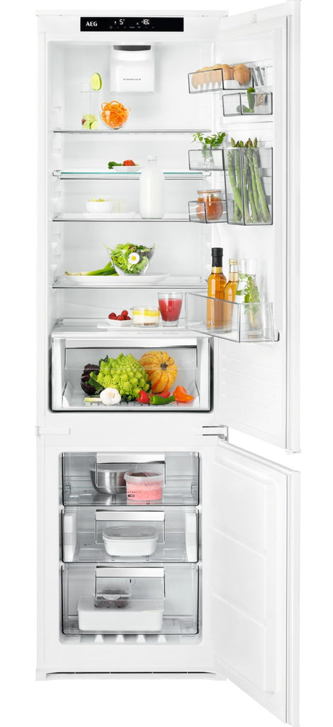 AEG SCE819E5TS Super Tall Integrated Frost Free Fridge Freezer with Sliding Door Fixing Kit - White - E Rated