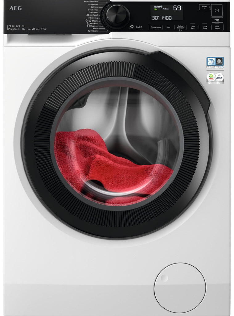 AEG 7000 Series LFR74944UD 9Kg Washing Machine with 1400 rpm - White - A Rated
