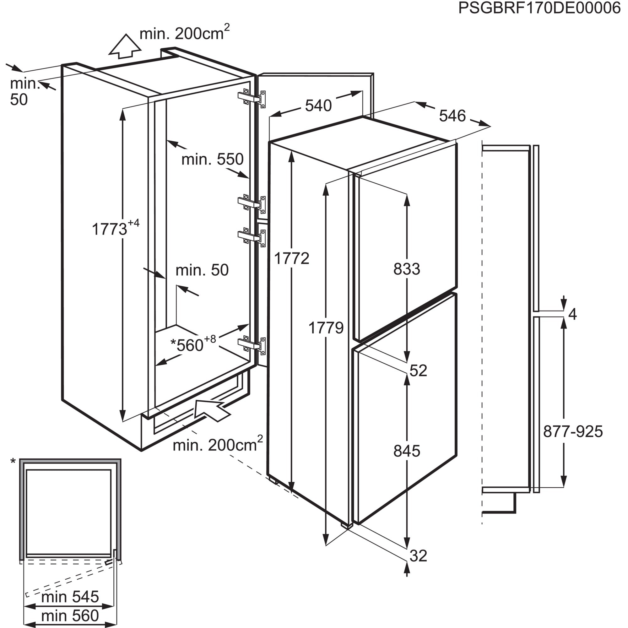 Aeg sce818f6ns shop fridge freezer