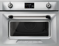 Smeg Victoria SO4902M1X  Built In Compact Electric Single Oven with Microwave Function - Stainless Steel