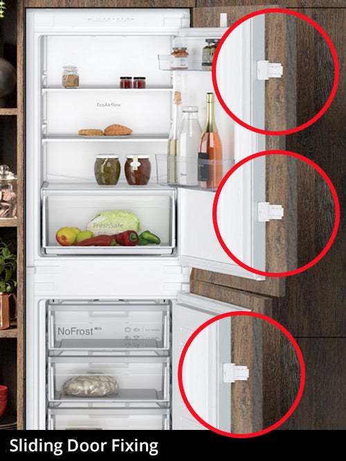 Integrated freezer deals door sliders