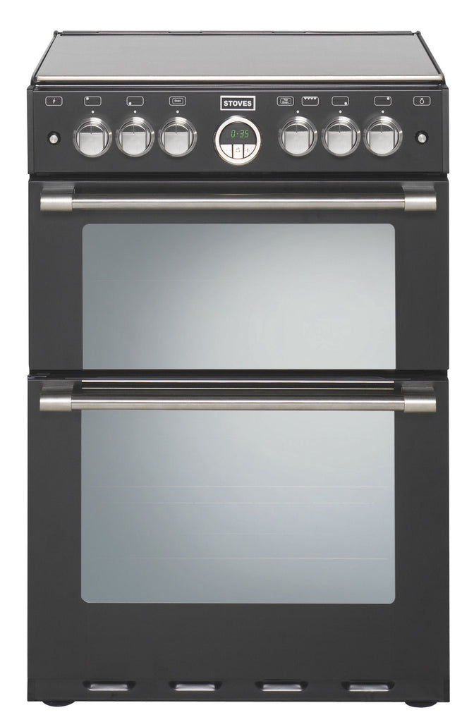 Stoves Sterling 600G Gas Double Oven Cooker 600mm Wide Black - Moores Appliances Ltd.