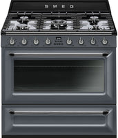 Smeg Victoria TR90GR 90cm Dual Fuel Range Cooker - Grey
