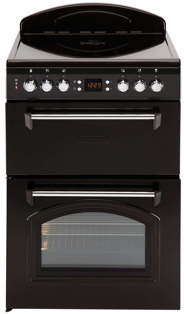 Leisure CLA60CEK Electric Ceramic Hob Double Oven Cooker 600mm Wide Black - Moores Appliances Ltd.