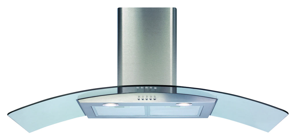 CDA ECP112SS 110cm Curved Glass Hood Stainless Steel - Moores Appliances Ltd.
