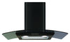 CDA ECP72BL 70cm Curved Glass Hood Black - Moores Appliances Ltd.