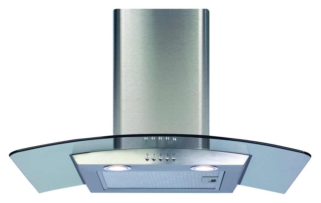 CDA ECP72SS 70cm Curved Glass Hood Stainless Steel - Moores Appliances Ltd.