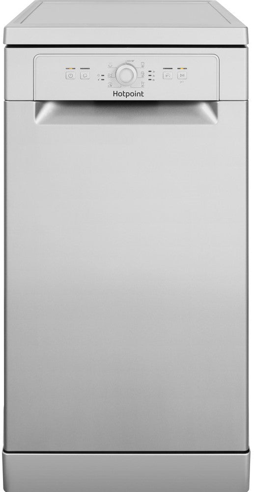 Hotpoint HSFE1B19SUKN Slimline Dishwasher - Silver - F Rated