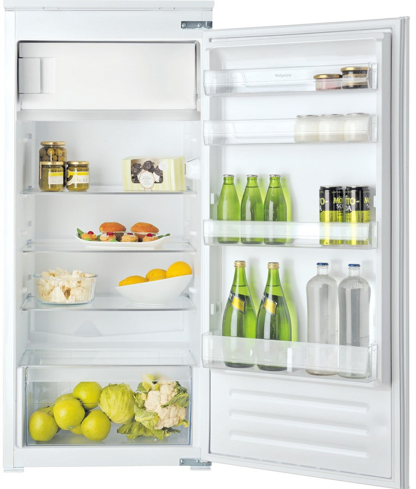 Hotpoint HSZ12A2D1 55cm Integrated Upright Fridge with Ice Box - Sliding Door Fixing Kit - White - F Rated